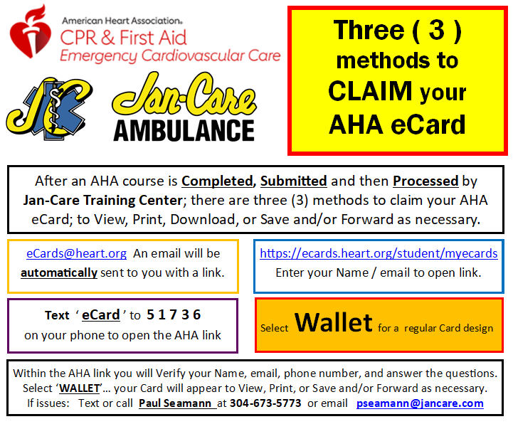 Three methods to claim your AHA eCard